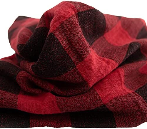 Little Unicorn Premium Cotton Swaddle Baby Blanket - Red Plaid