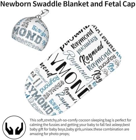Personalized Name Swaddle Set - Baby Blanket Hat