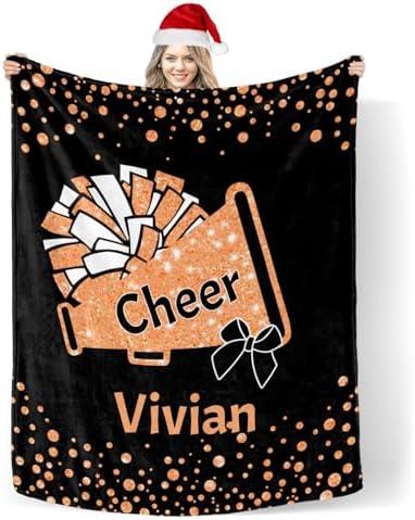 Custom Blanket with Name Cheerleaders Orange 30x40inch Swaddling Blanket
