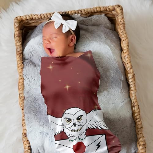 Zocoshi Personalized Wizard Owl Blanket Custom Name Letter Throw