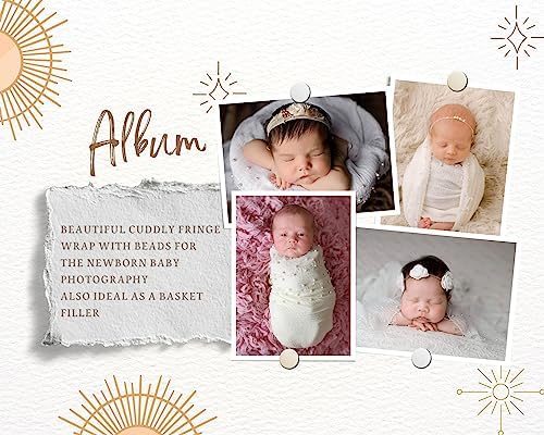 Giggle Angel Newborn Photo Wrap Blanket with Pearl Headband