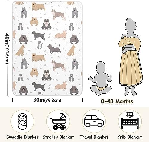 American Bully Cotton Swaddle Blanket for Babies - 30x40 Inches