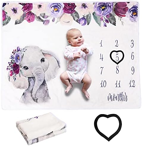 Apone Fatu Elephant Newborn Milestone Blanket