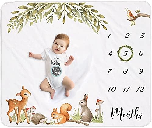 Yoothy Woodland Baby Monthly Milestone Blanket 1
