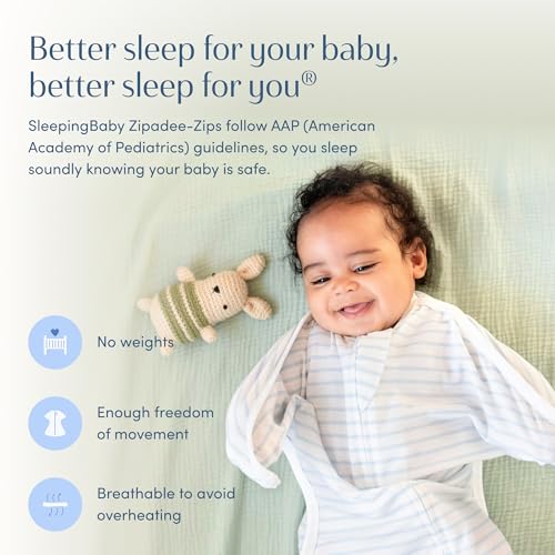 SleepingBaby Zipadee-Zip Transition Swaddle - BlueCream Medium 6-12 Months