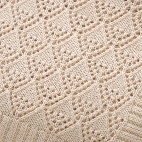 Neiwech Baby Swaddle Blanket 40x30 inch Camel Soft Cotton 1