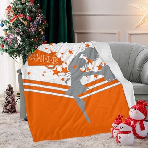 Custom Blanket with Name Cheer Star Orange 30x40inch Swaddling Blanket