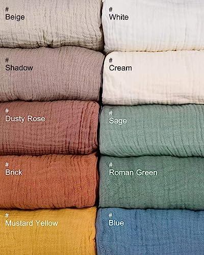 Meowcards Muslin Swaddle Blanket - 47x47 Inches Boho Style Unisex Newborn Essentials