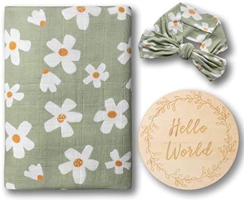 Miaoberry Organic Cotton Muslin Swaddle Set for Baby Girl