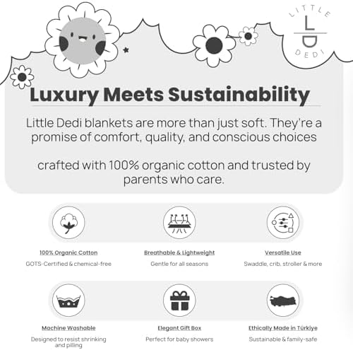 Little Dedi Organic Cotton Knitted Blanket - 30x40 Harbor Mist
