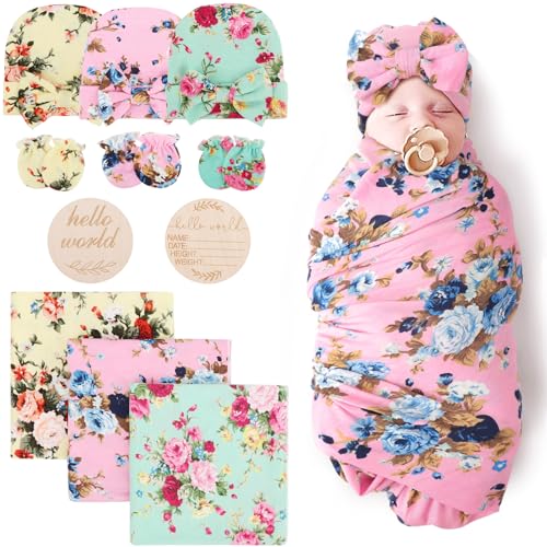 DRESHOW BQUBO Floral Swaddles Baby Girl Set