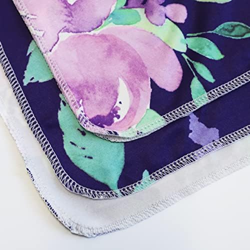 TANOFAR Newborn Swaddle Blanket with Beanie Set Purple Flower