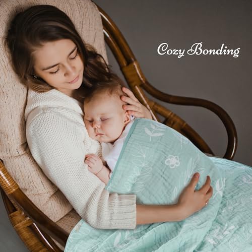 HardNok Ultra-Soft Muslin Baby Blanket - 43x43 Leaf Floral