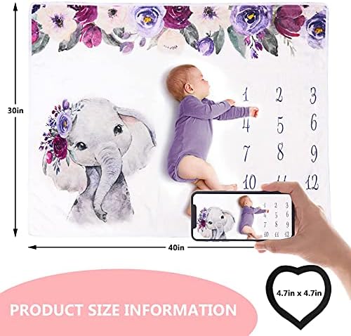 Apone Fatu Elephant Newborn Milestone Blanket
