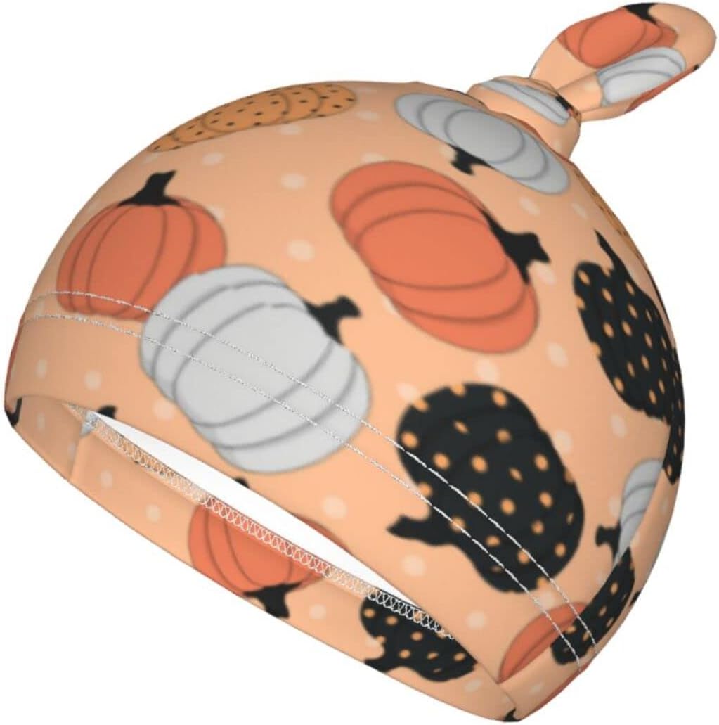 Halloween Pumpkin Swaddle Blanket with Beanie Hat for Newborns