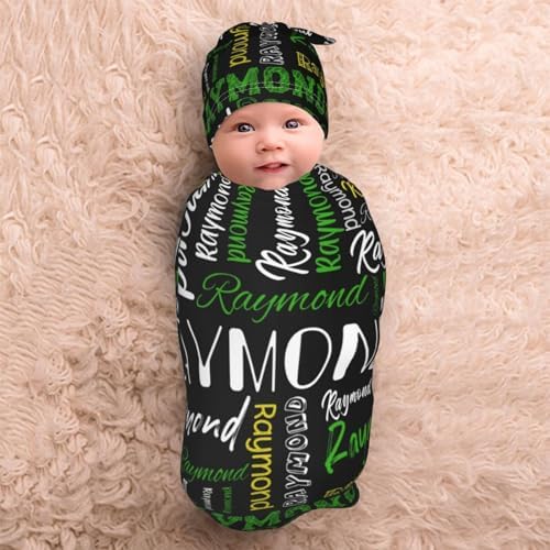 Personalized Name Swaddle Set for Baby Girl or Boy