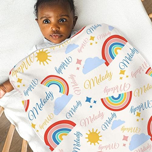 Custom Name Blanket 30x40 Inches Soft Flannel Baby Blanket with Name