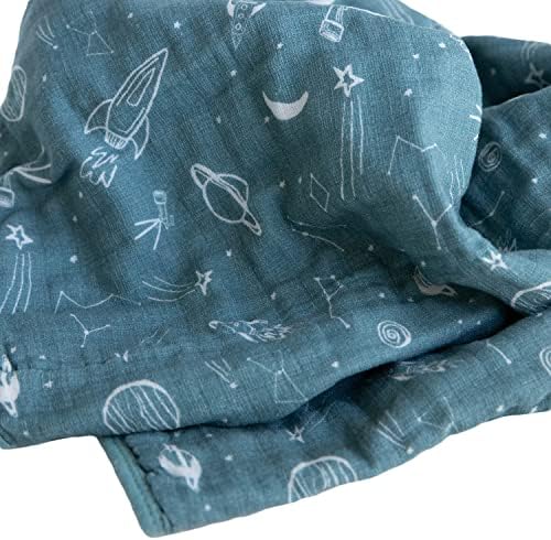 RED ROVR Organic Cotton Muslin Baby Blanket - Star Gaze 30 x 40