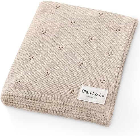 Bleu La La Luxury Organic Pointelle Receiving Blanket
