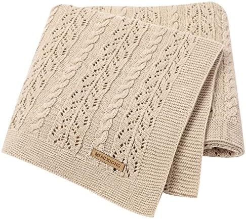 LAWKUL 100 Cotton Neutral Baby Blanket 40x30 Inches