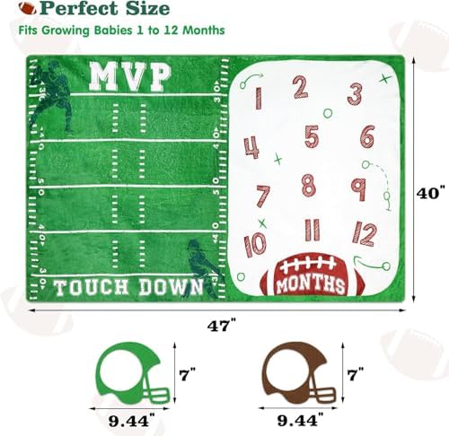 Gicoherero Football Baby Monthly Milestone Blanket