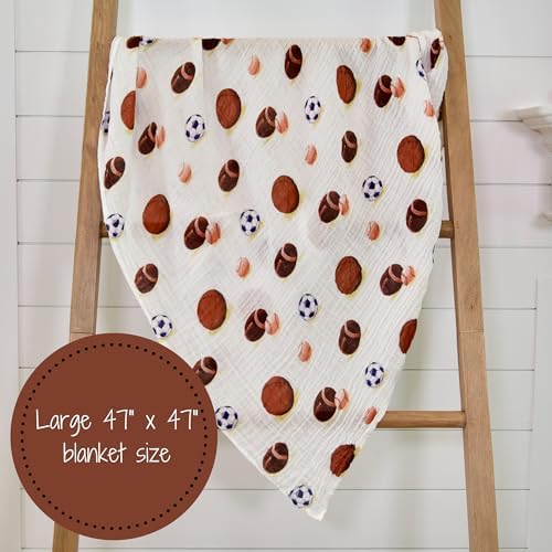 LollyBanks Sports Print Swaddle Blanket Set