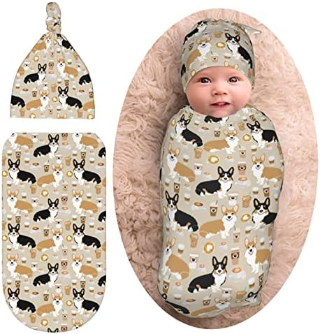 Norchzi Swaddle Blanket with Hat Set for Newborns 1