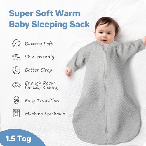 Cozy Baby Sleep Sack with Sleeves for 3-6 Months