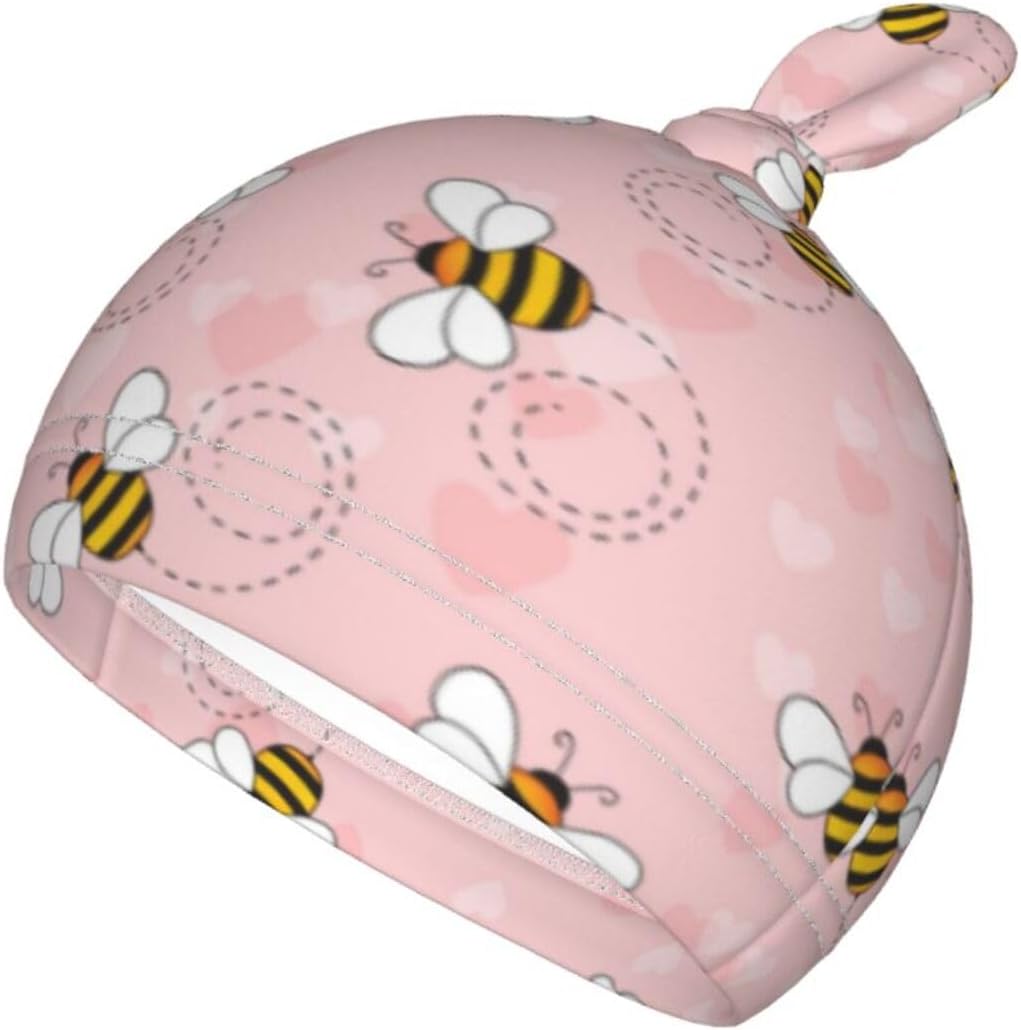 Sozzjile Cute Bee Swaddle Blanket Beanie Set for Newborn