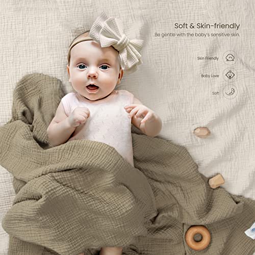 Lulumoon Muslin Swaddle Blanket 2 Pack - Soft Cotton Baby Blanket