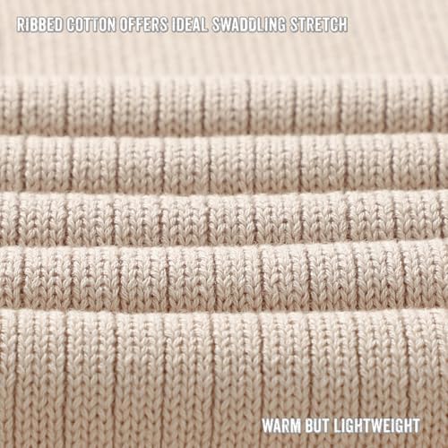 Organic Ribbed Swaddle Blanket - Oatmeal