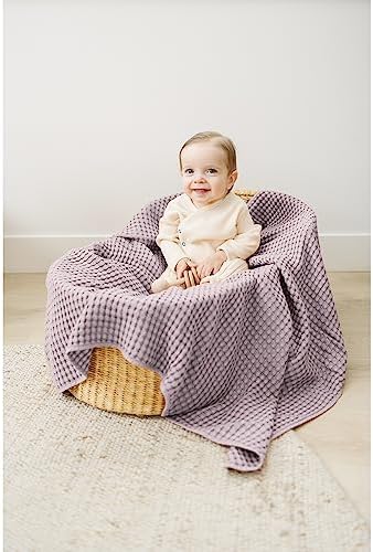 Konssy Waffle Baby Blanket - Soft Cozy Nursery Swaddle for Boys Girls