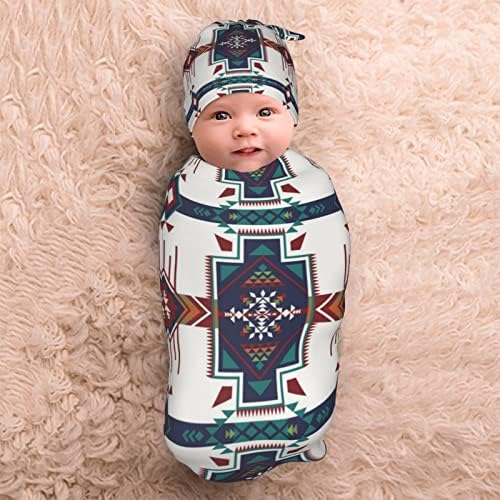 Osvbs Western Aztec Swaddle Blanket Beanie Set