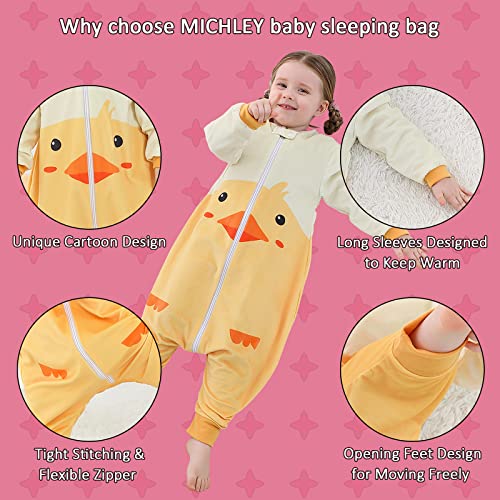 MICHLEY Baby Sleeping Bag Long Sleeve with Feet for 1-3 Years