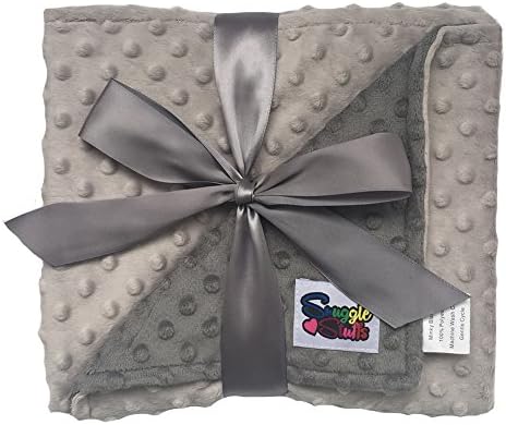 Snuggle Stuffs Reversible Minky Dot Baby Blanket Grey Charcoal