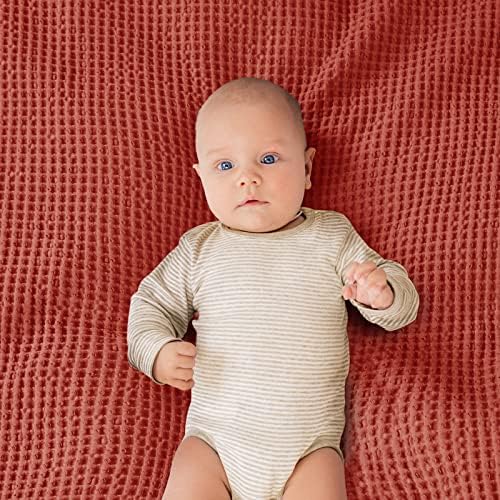 PHF 100 Cotton Baby Waffle Blanket - 30x40 Bright Orange