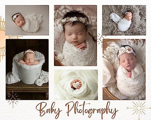 Giggle Angel Newborn Photo Wrap Blanket with Pearl Headband