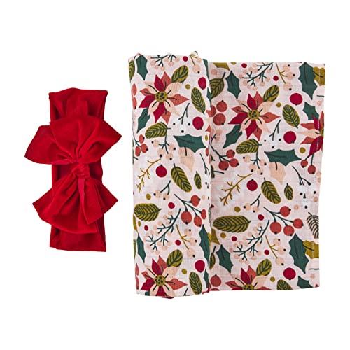 Mud Pie Baby Girl Christmas Swaddle Set