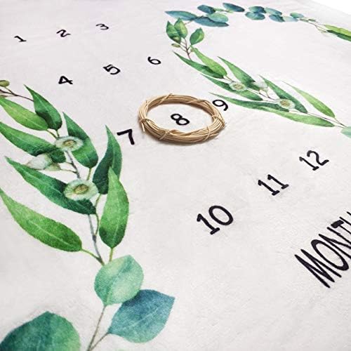 Tebaby Baby Milestone Blanket Twins - 51x40 Unisex Neutral Growth Chart
