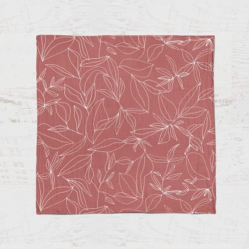 Goobie Baby Organic Muslin Swaddle Blanket - 47x47 Inches Soft Breathable Foliage Print