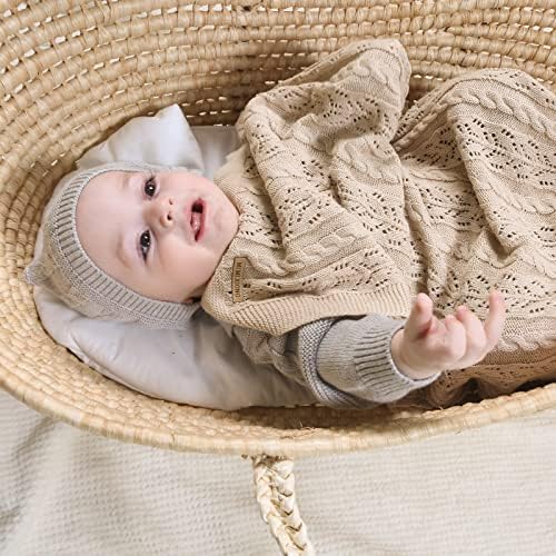 LAWKUL 100 Cotton Neutral Baby Blanket 40x30 Inches