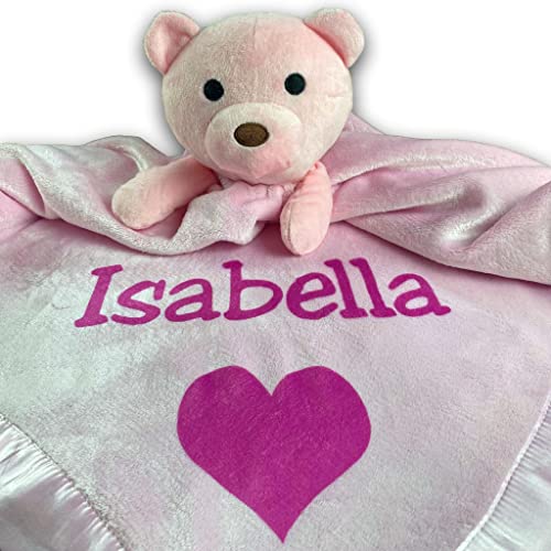 Custom Catch Personalized Teddy Bear Baby Blanket - Pink