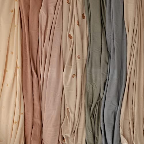 Mushie Stretchy Baby Swaddle Blanket - Dried Thyme