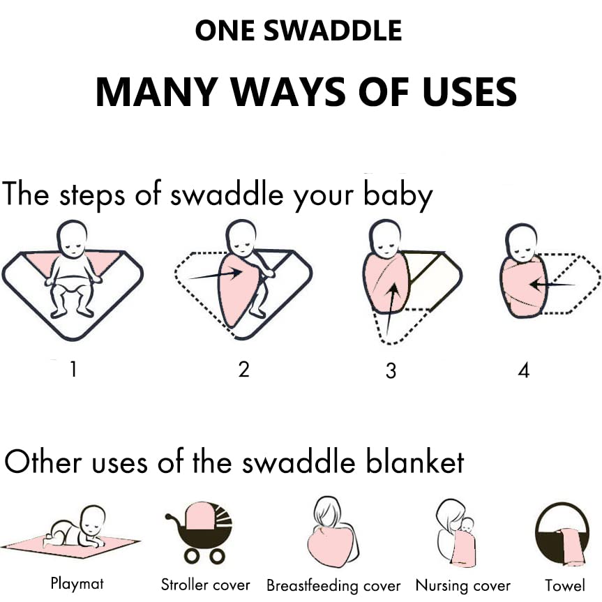 Kloovete Large Swaddle Blanket with Knotted Hat for Newborns