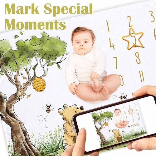 Classic Winnie Monthly Milestone Blanket with Star Marker 1