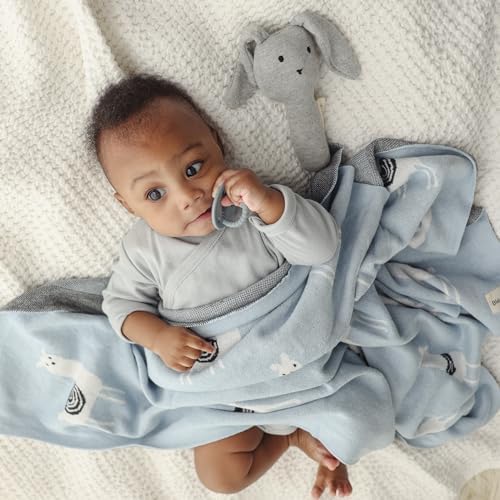 Baby Receiving Swaddle Blanket - 100 Fine Loomed Cotton Llama Pattern