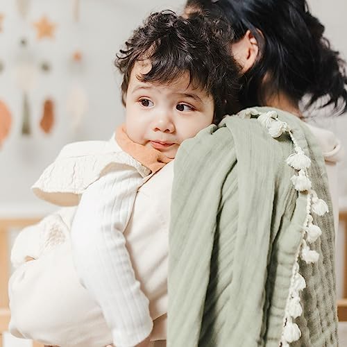 Crane Baby 6-Layer Green Muslin Blanket 30 x 40