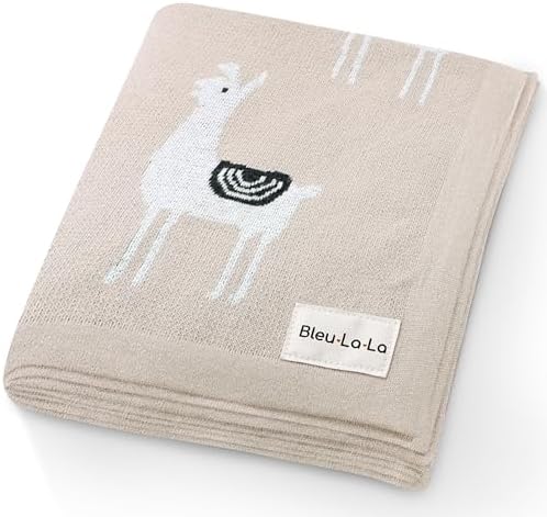 Bleu La La Cozy Llama Pattern Swaddling Blanket