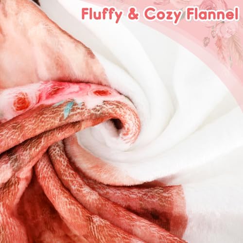 Floral Scotland Cattle Nursery Decor Blanket 40 x 50