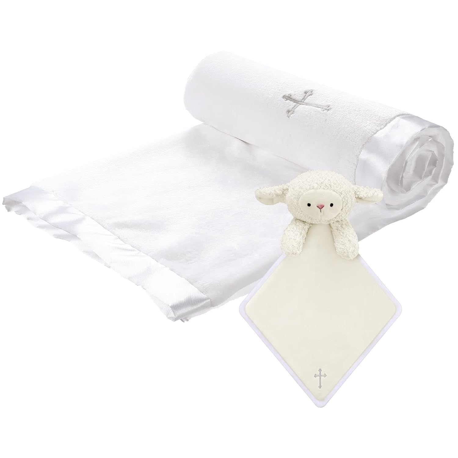 Panelee Baptism Blanket Set with Cross Embroidery